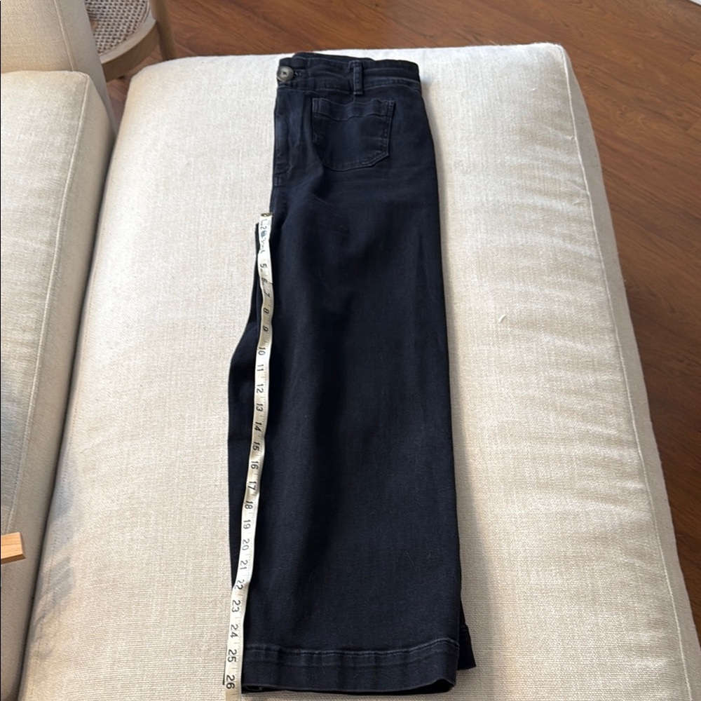 Anthropologie Pilcro Black Colette Wide-Leg Crop Jeans - Picture 6 of 7